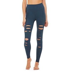 ALO Yoga 7/8 High Waist Ripped Warrior Legging (Small)